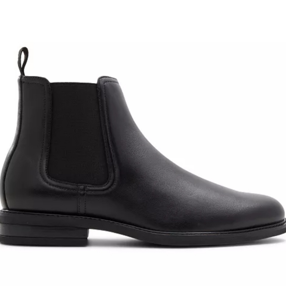 ALDO BLACK BRISTOLL - WIDE LEATHER ANKLE BOOTS